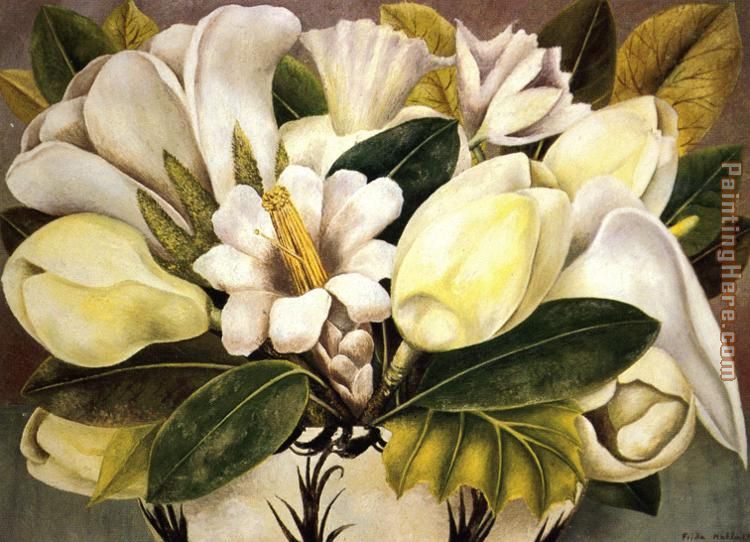 Magnolias painting - Frida Kahlo Magnolias art painting
